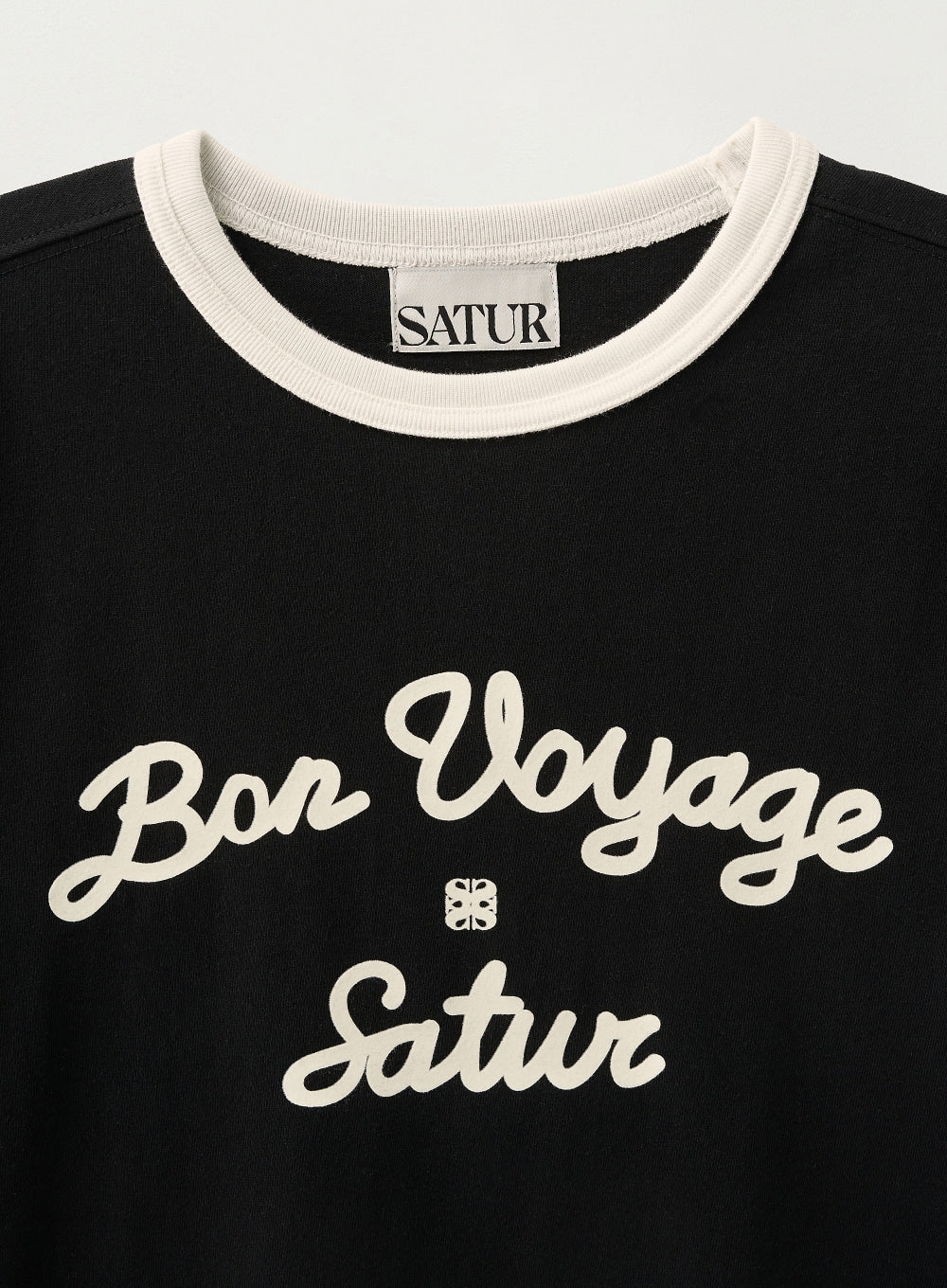 [satur] (W) Bon Voyage Ringer T-Shirt - Black