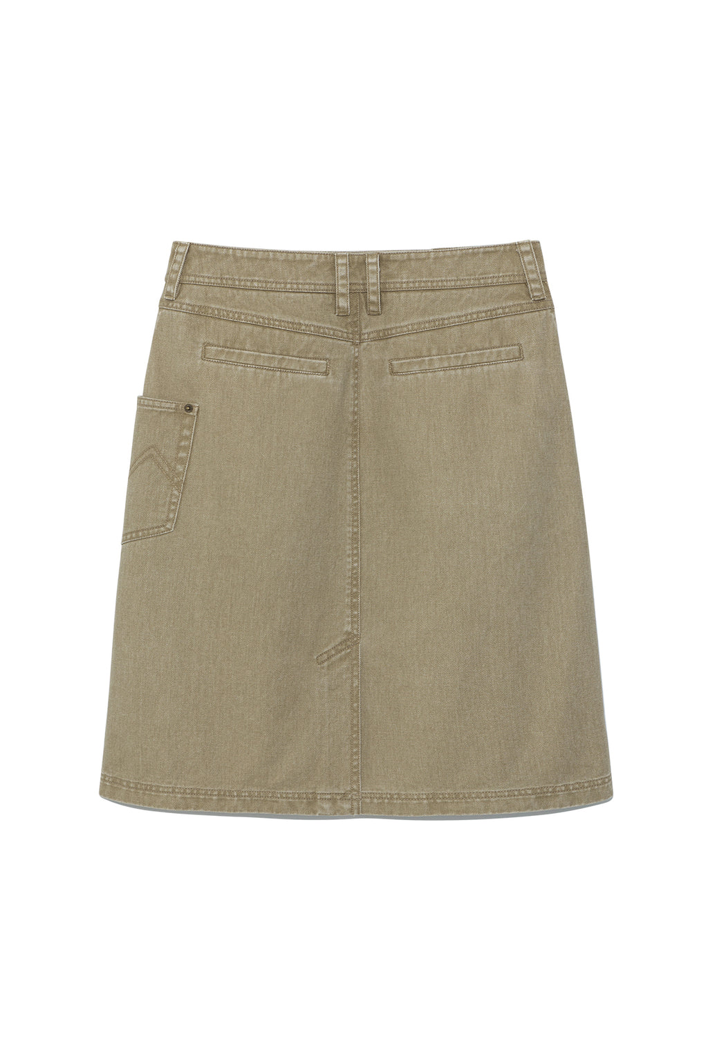 Matinkim Side Pocket Point Midi Skirt IN Light Khaki