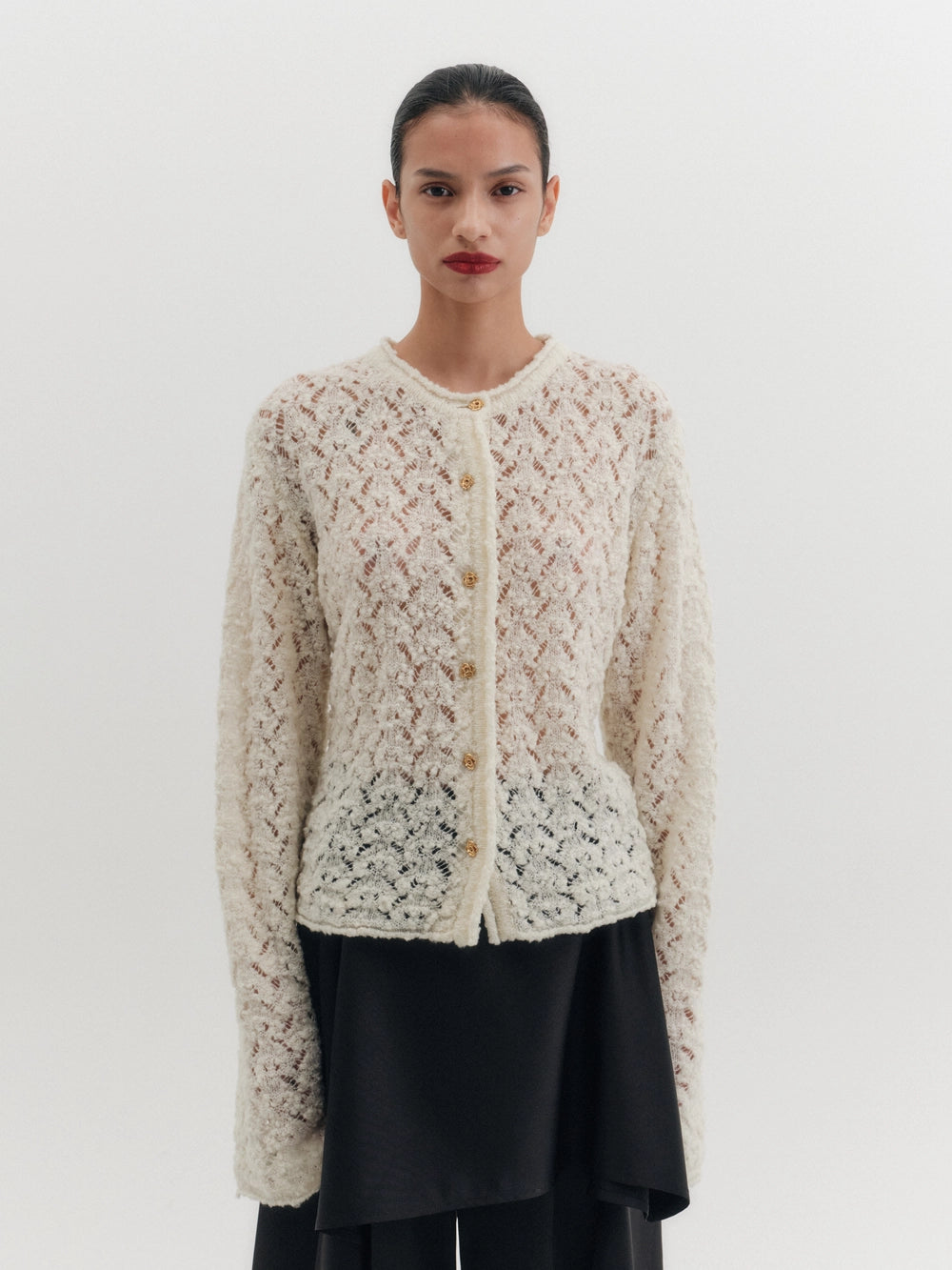 EENK Crochet Knitwear Cardigan - Ivory