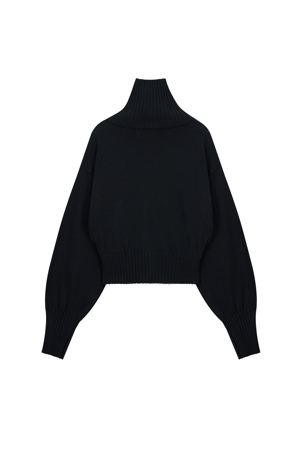 Matinkim High Neck Embroidered Logo Zip UP For Women IN Black