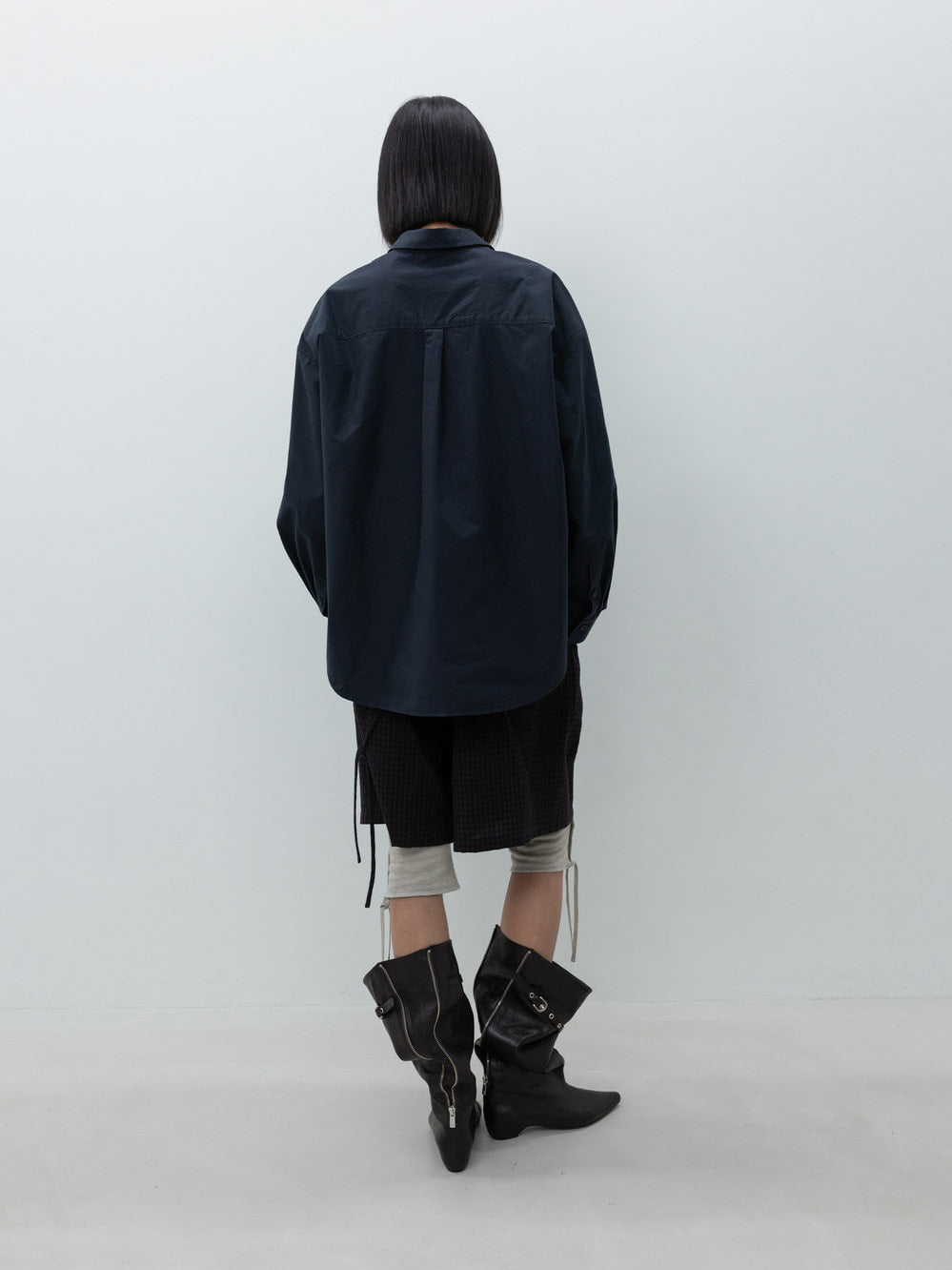 Low Classic Oversized Cotton Shirt Navy