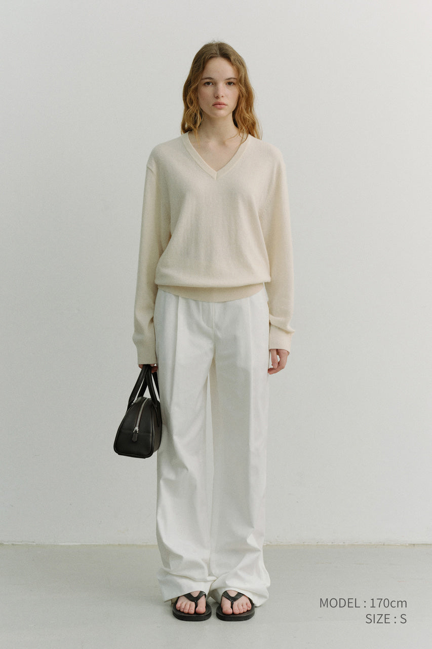 Dunst Pleated Chino Slacks Ivory