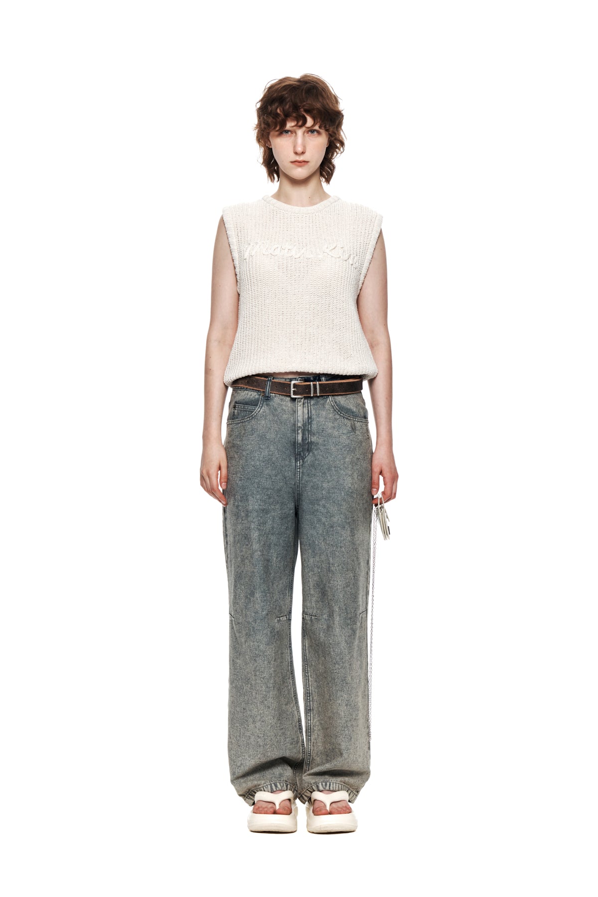 Matinkim Color Washed Denim Pants IN Blue