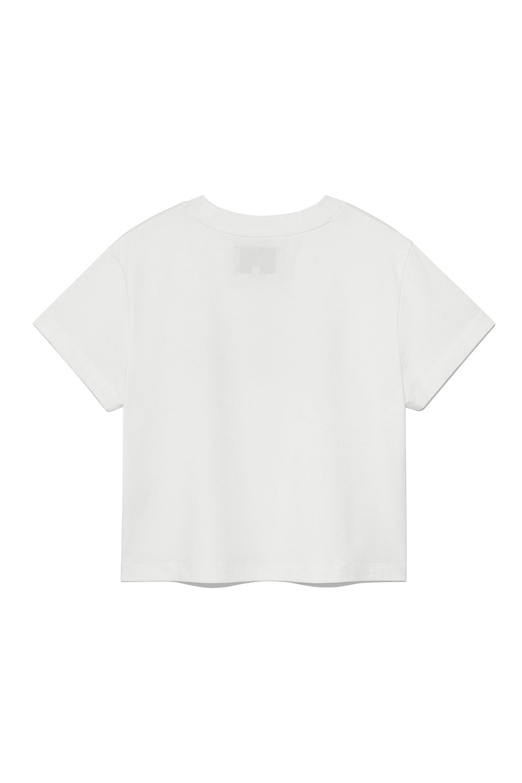 [matinkim] PATTERN ARTWORK LOGO CROP TOP IN WHITE