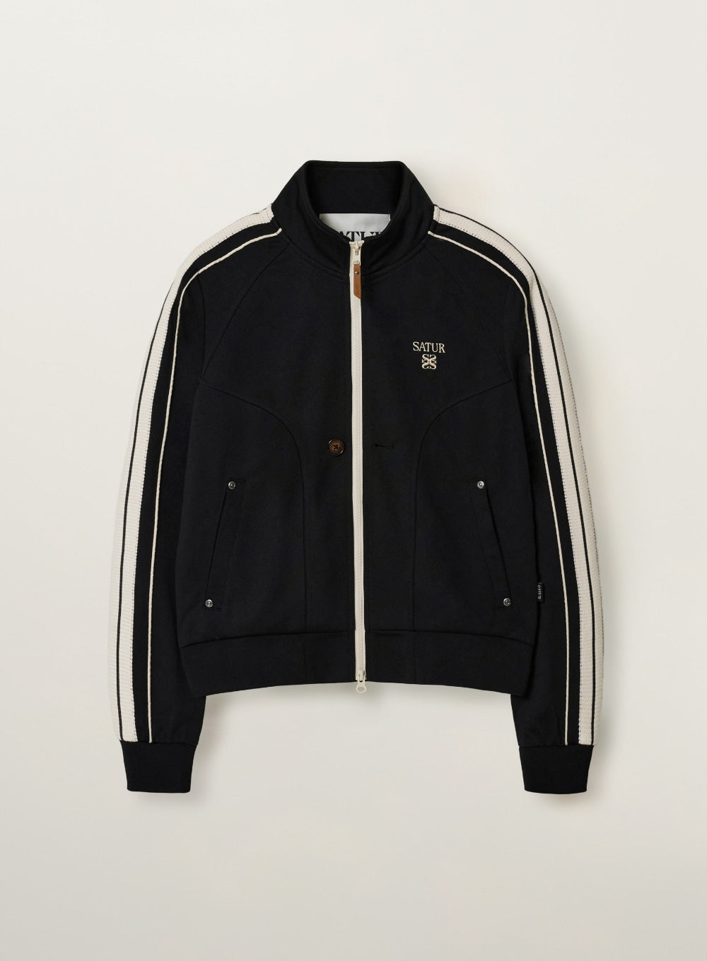 [satur] (W) Essential Lawton Track Zip-up Jacket - Black