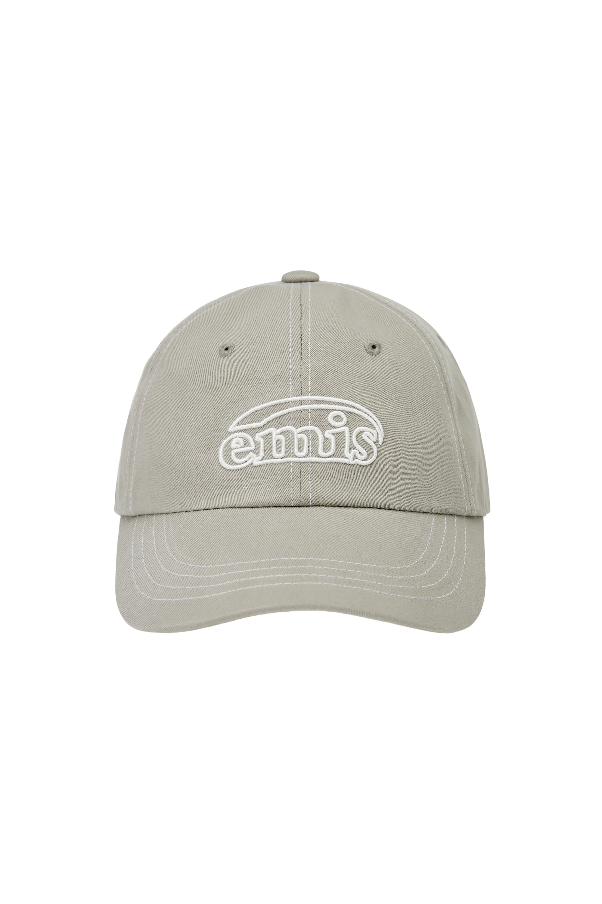 WHITE STITCH BALL CAP-GRAY