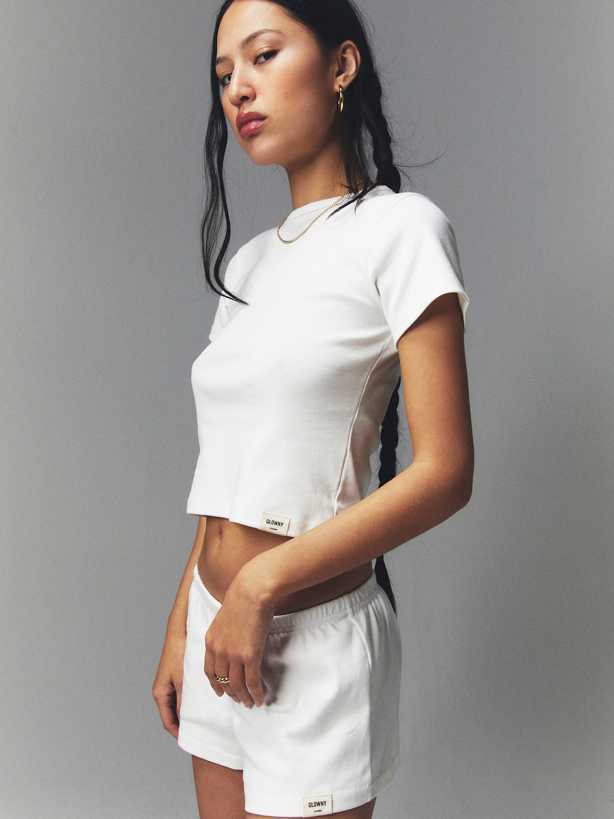 GLOWNY G Baby Tee (White)