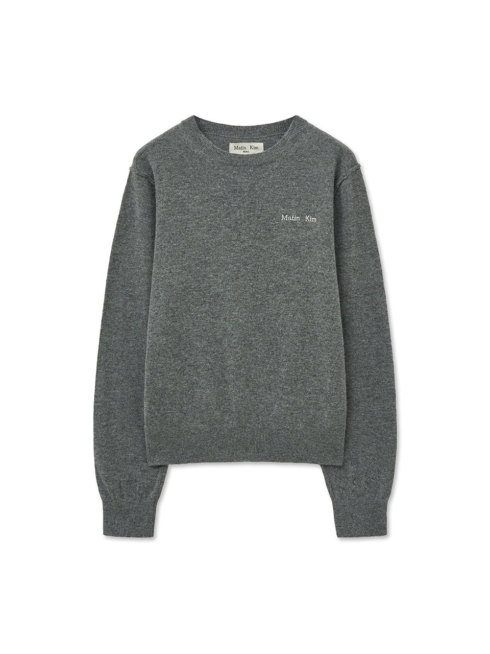 Matinkim Cashmere Blended Round Knit Pullover IN Grey