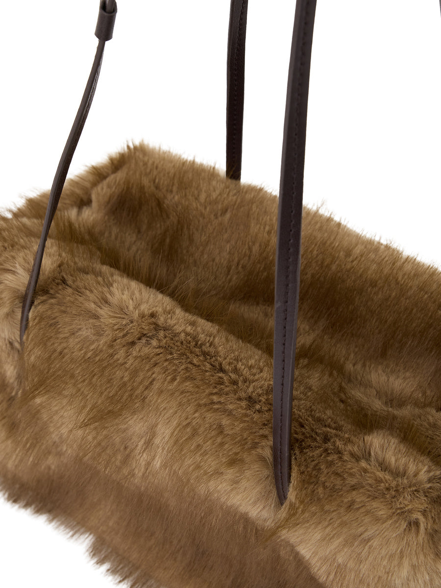 GLOWNY G Mix Fur Bag (Brown)