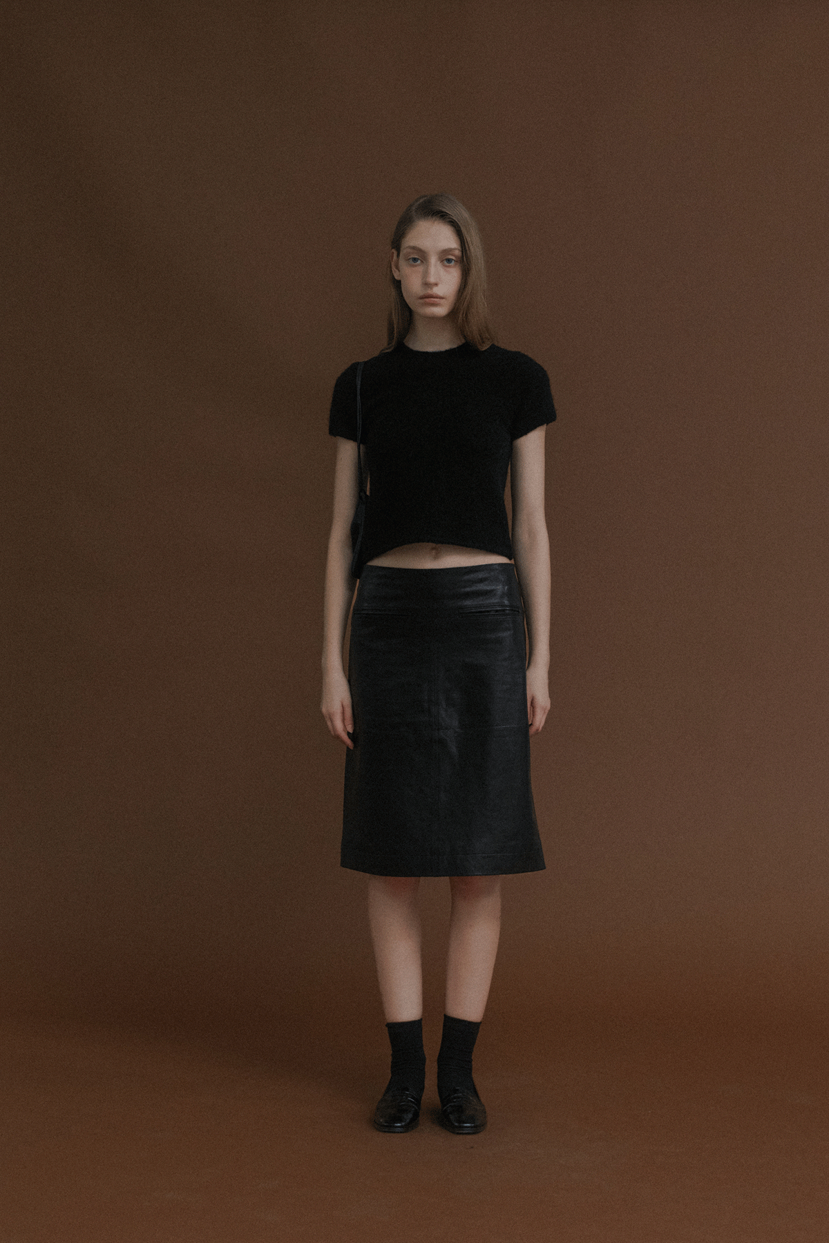 Nothing Written Kotte alpaca short sleeve knit (Black)