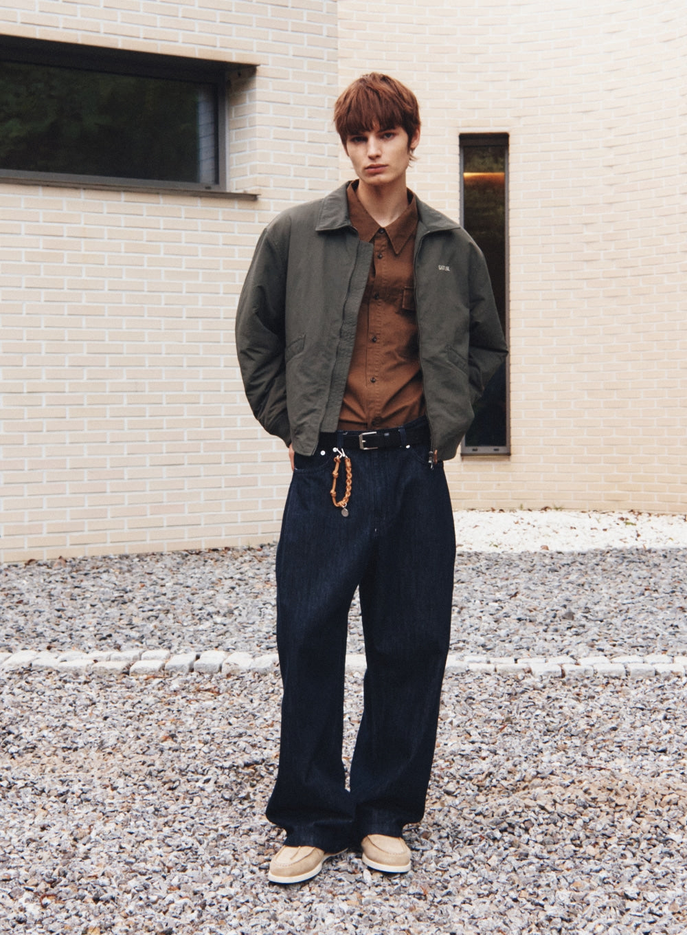 [satur] Square Buckle Belt - Brown