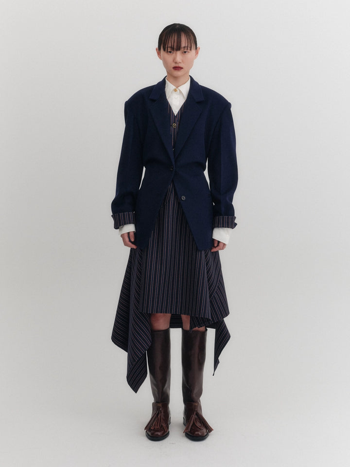 EENK Asymmetrical Midi Skirt - Multi Stripe