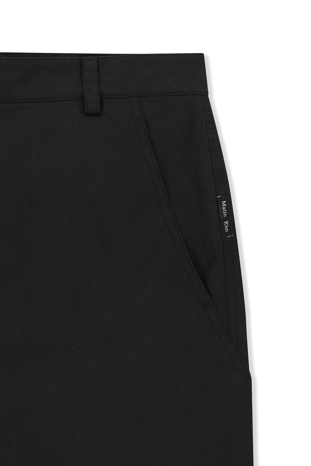 Matinkim Curved Seam Bermuda Pants For Men IN Black