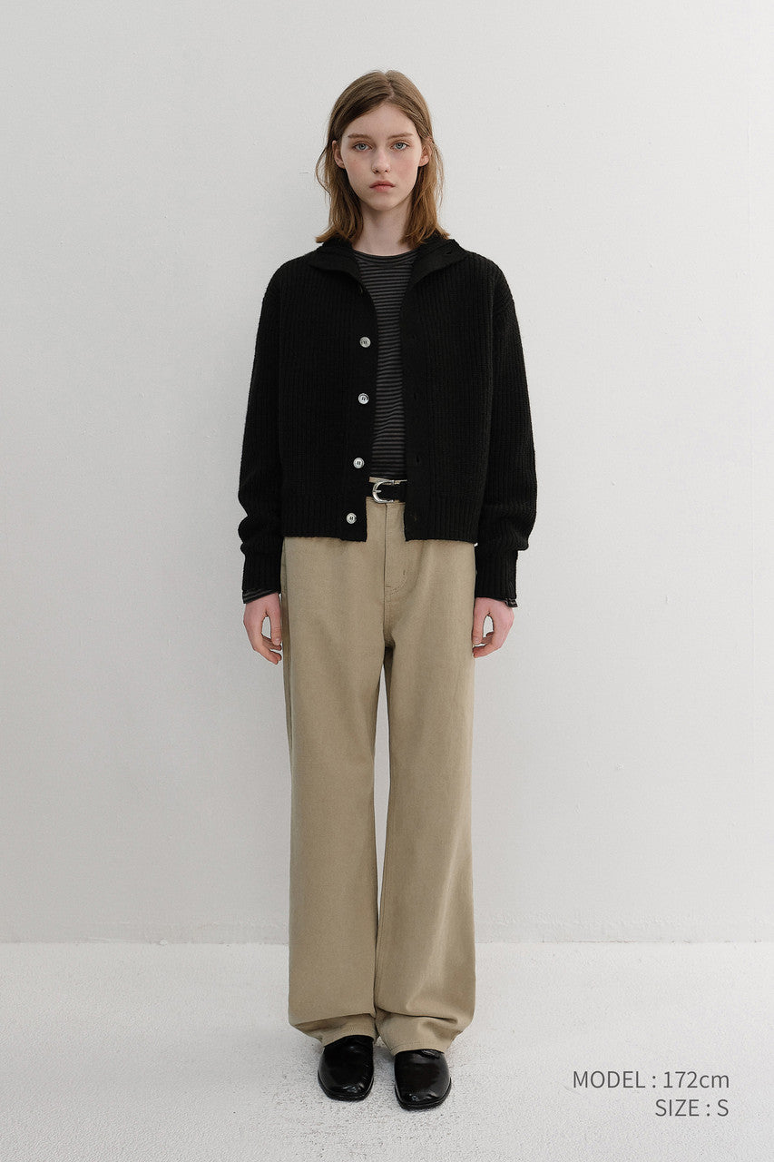 Dunst Unisex High Neck Button Cardigan Black