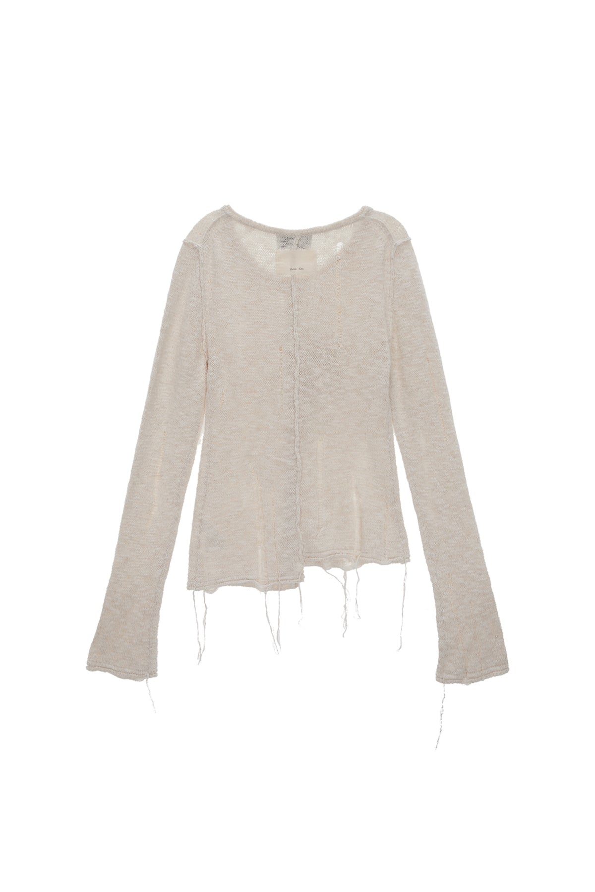 [matinkim] UNBALANCE BUTTON DETAIL CARDIGAN IN IVORY