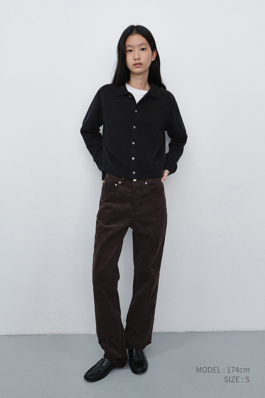 Dunst Unisex Collared Knit Cardigan Black