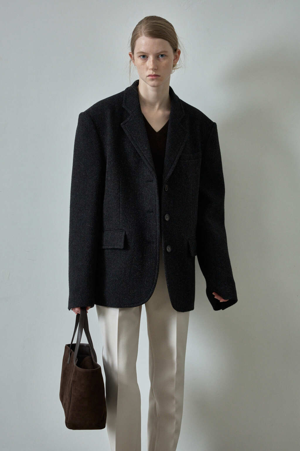 Facade Pattern Herringbone Tailored Jacket multi navy
