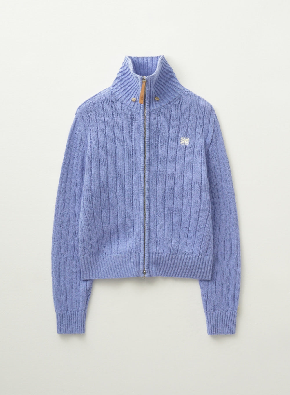 [satur] (W) Faro Boucle Knit Zip-up - Lavender Blue