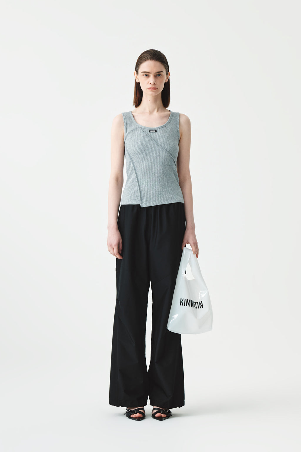 Matinkim Matin Kim Ribbed Slim Sleeveless IN Grey