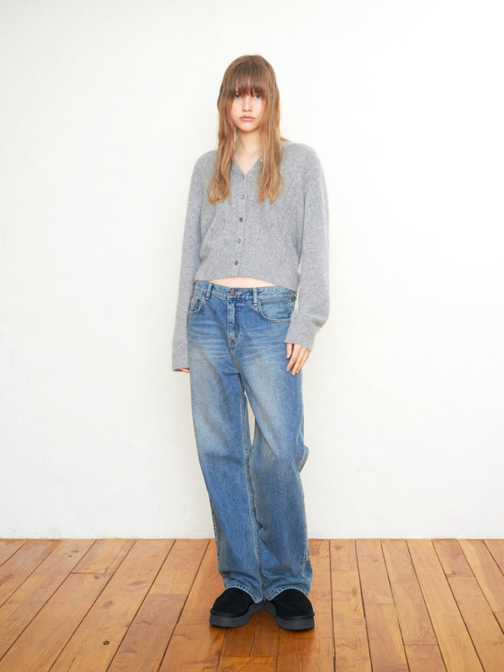Low Classic Semi Wide-Leg Jeans Blue
