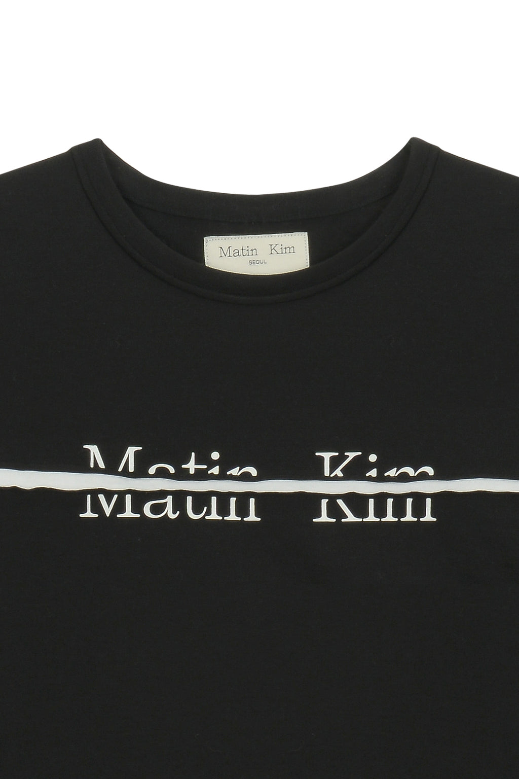 [matinkim] LOGO CUTTED CROP TOP IN BLACK