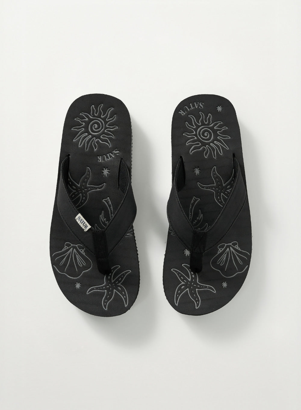 Satur Graphic Flip Flop - Black