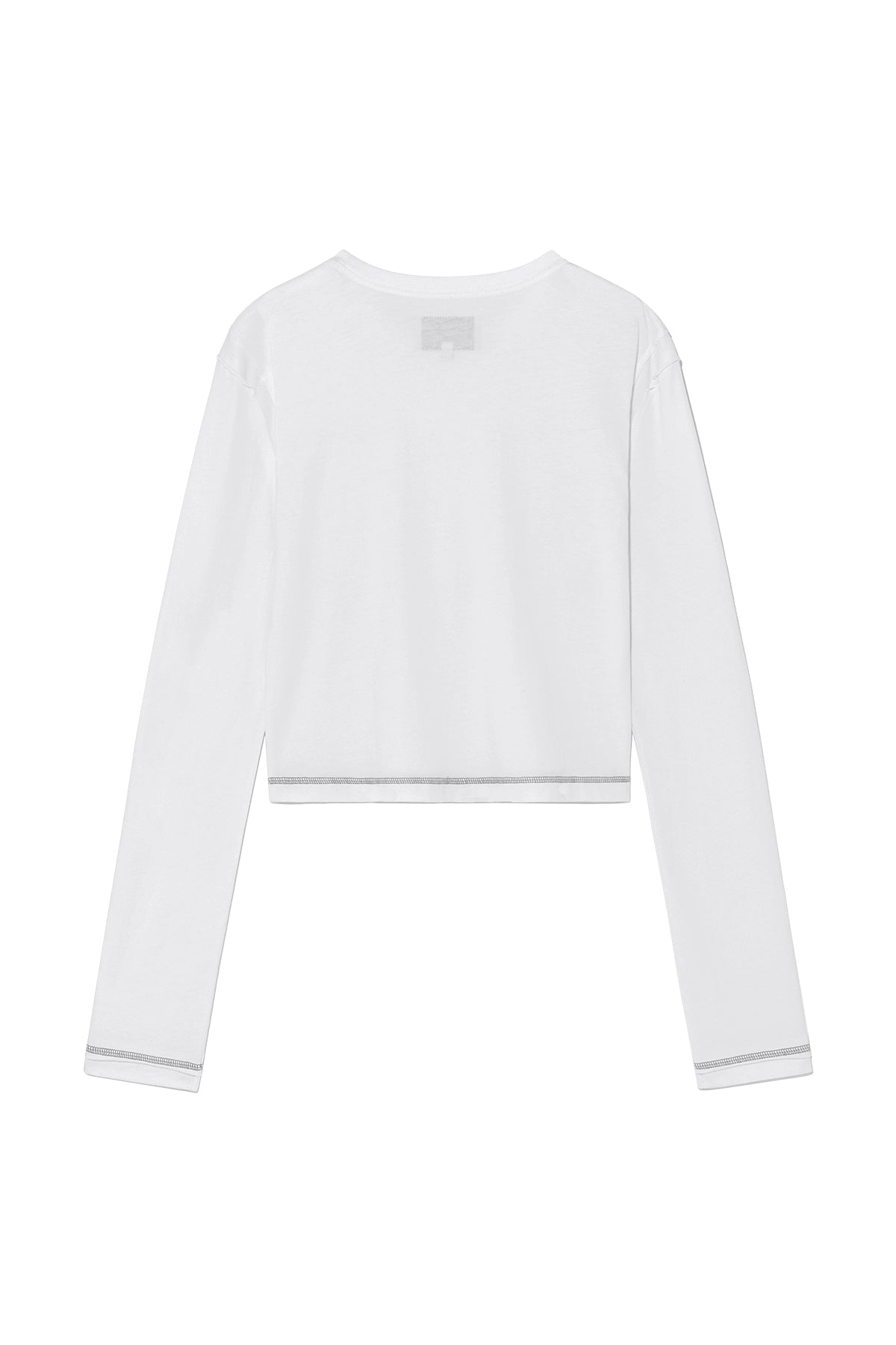 [matinkim] CUT LINE DETAIL LONG SLEEVE LOGO TOP IN WHITE