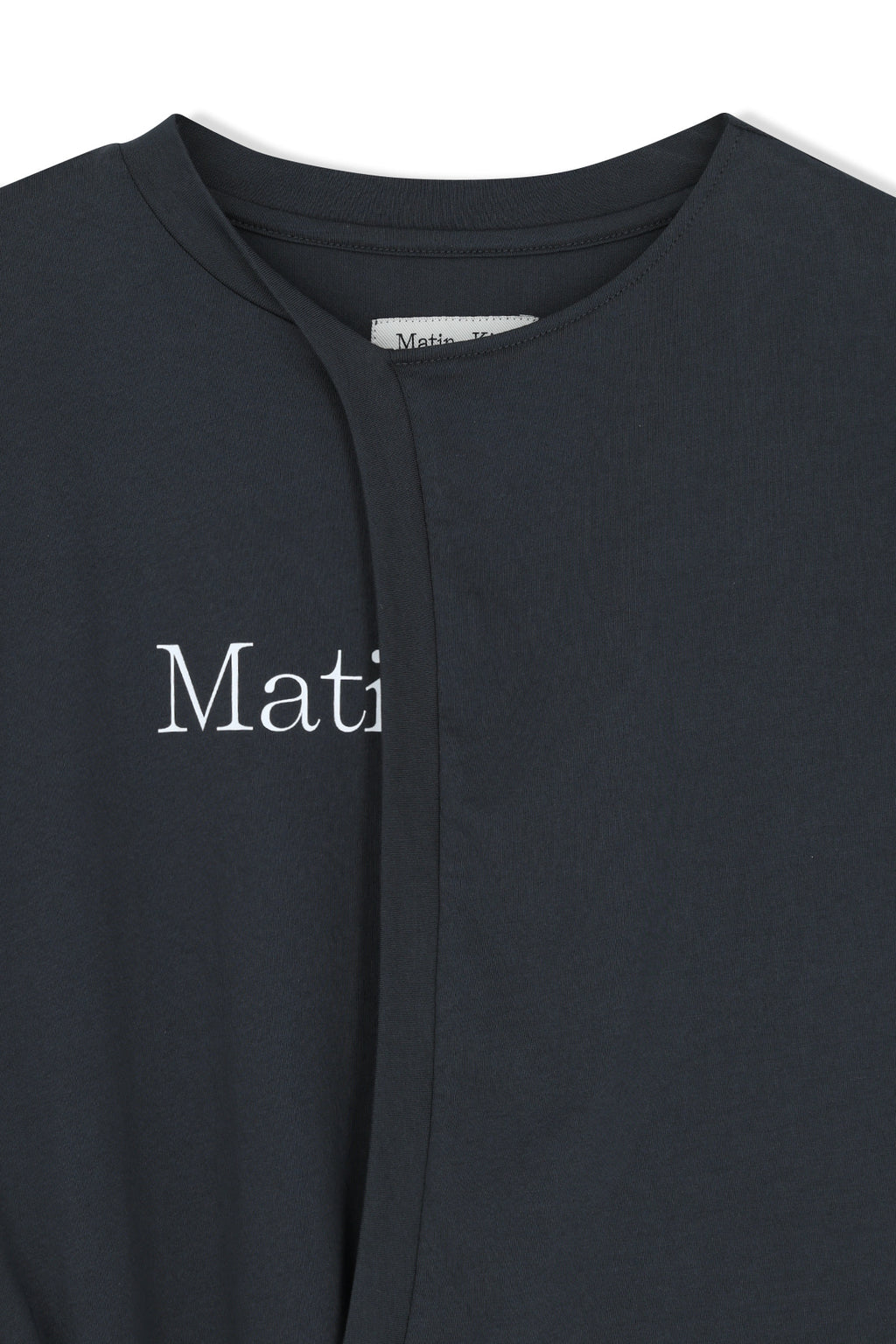 Matinkim Tie Detail Draped Logo Top IN Charcoal