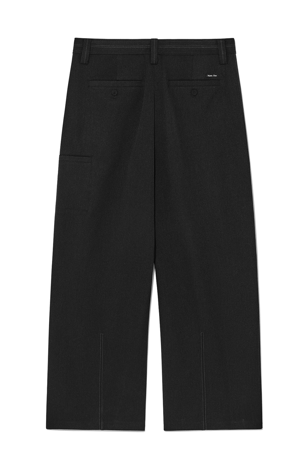 [matinkim] STITCH POINT BUTTON TROUSER FOR MEN IN CHARCOAL