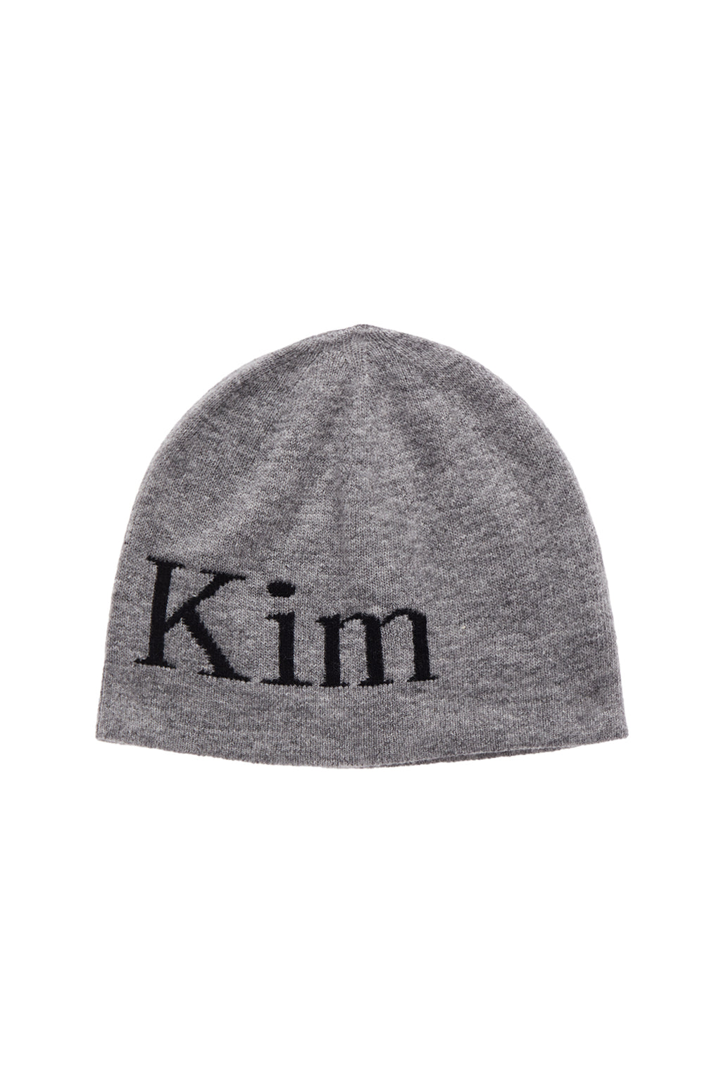 [matinkim] LOGO JACQUARD SHORT BEANIE IN GREY