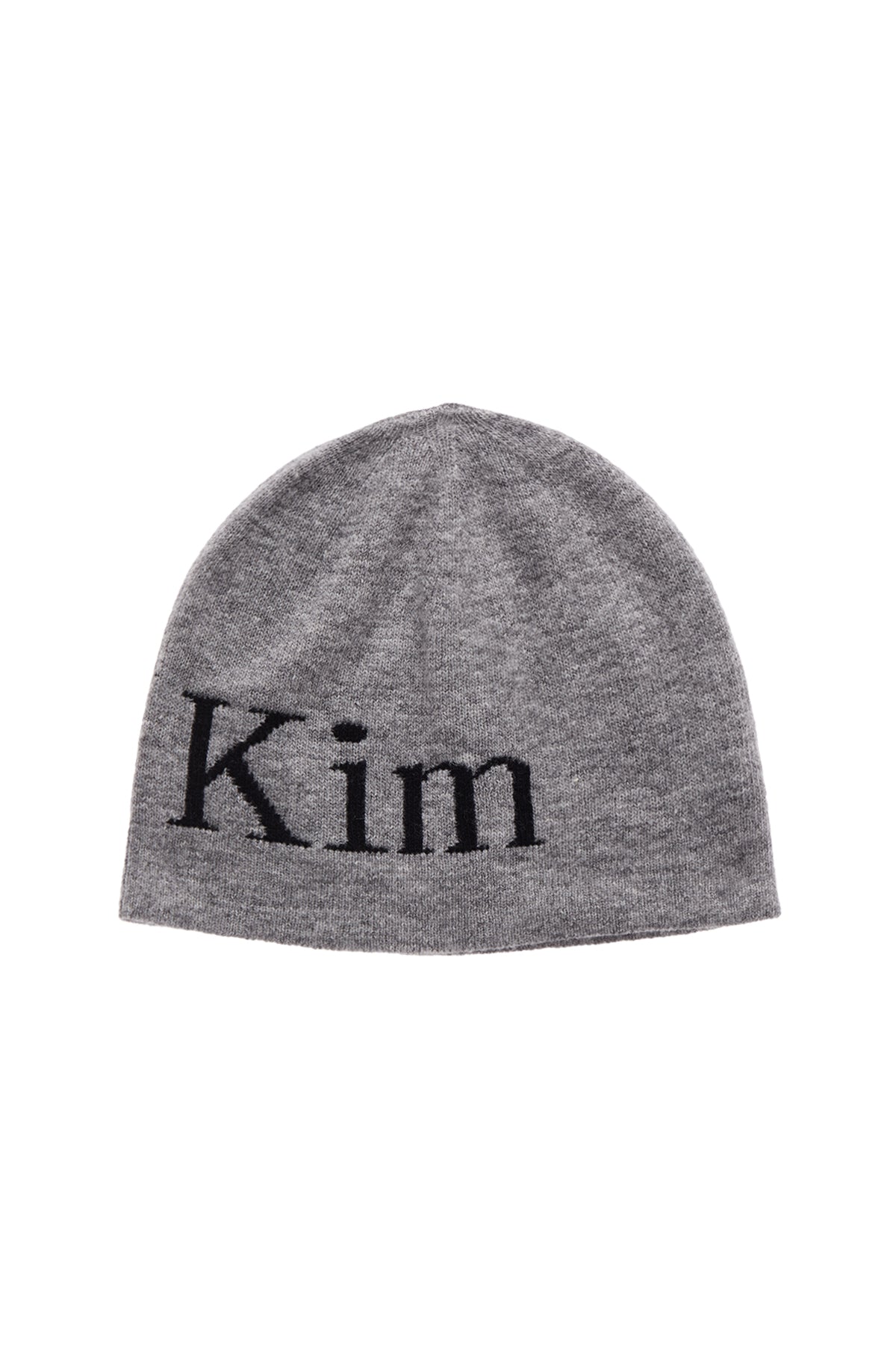 [matinkim] LOGO JACQUARD SHORT BEANIE IN GREY