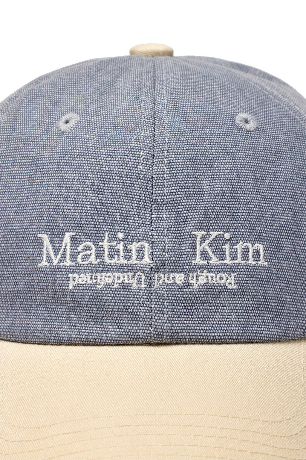 [matinkim] WASHED OXFORD TWO TONE BALL CAP IN BEIGE