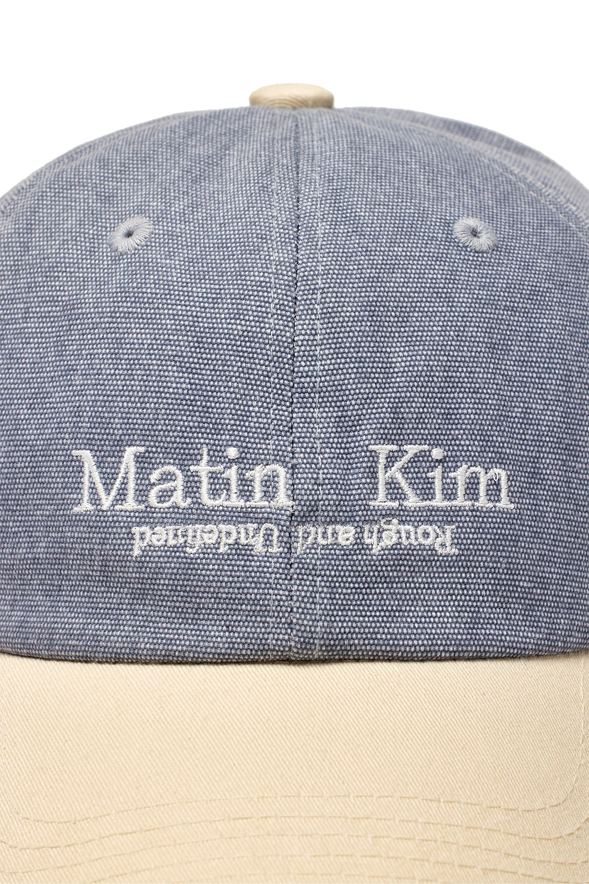 [matinkim] WASHED OXFORD TWO TONE BALL CAP IN BEIGE