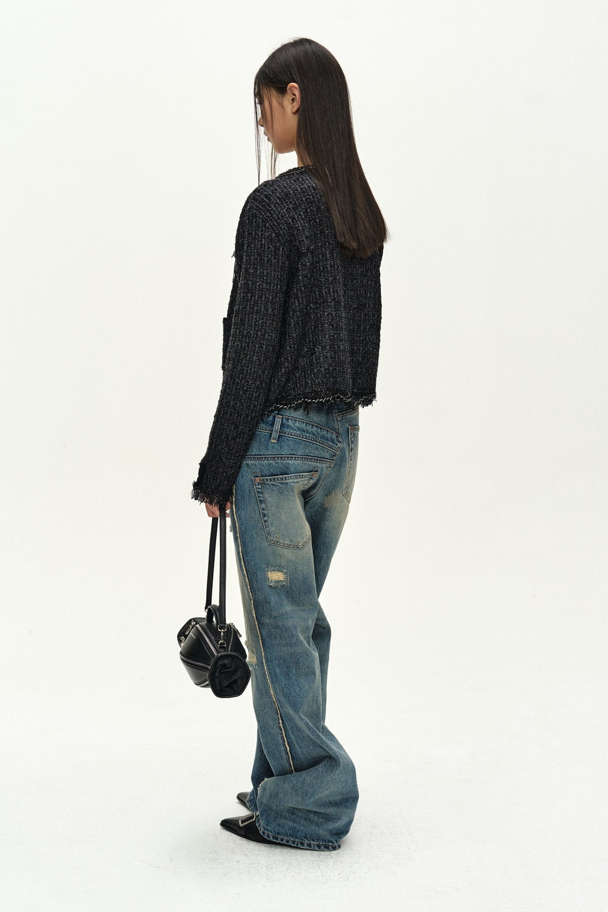 Andersson Bell Raw Chain-Edge Tweed Jacket