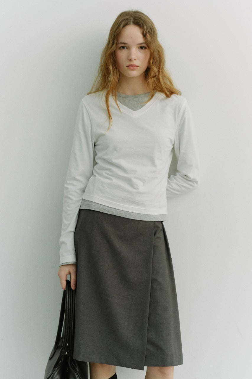 Dunst Essential Petit V-Neck T-Shirt Off White