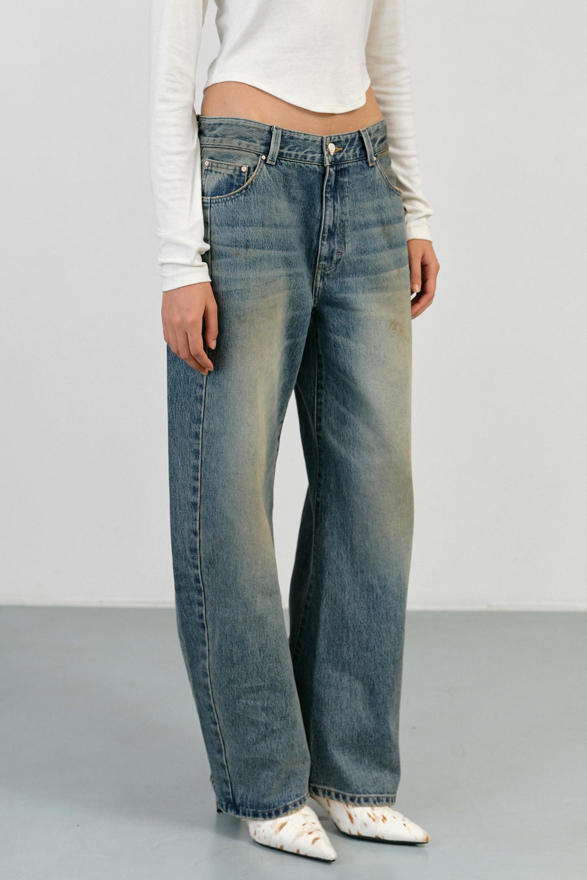 Instantfunk Washed Arch Fit Denim - Blue