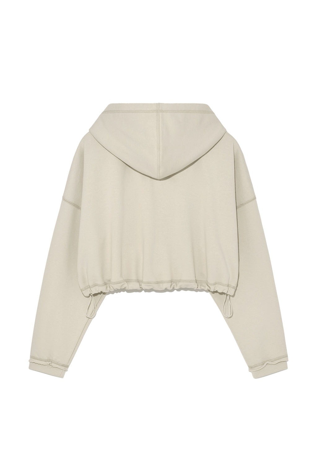 [matinkim] BIG LOGO CROP HOODY ZIP UP IN BEIGE