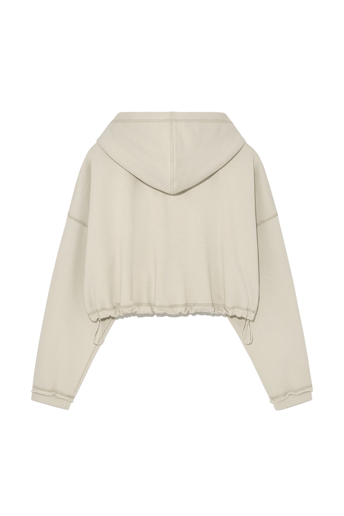 [matinkim] BIG LOGO CROP HOODY ZIP UP IN BEIGE