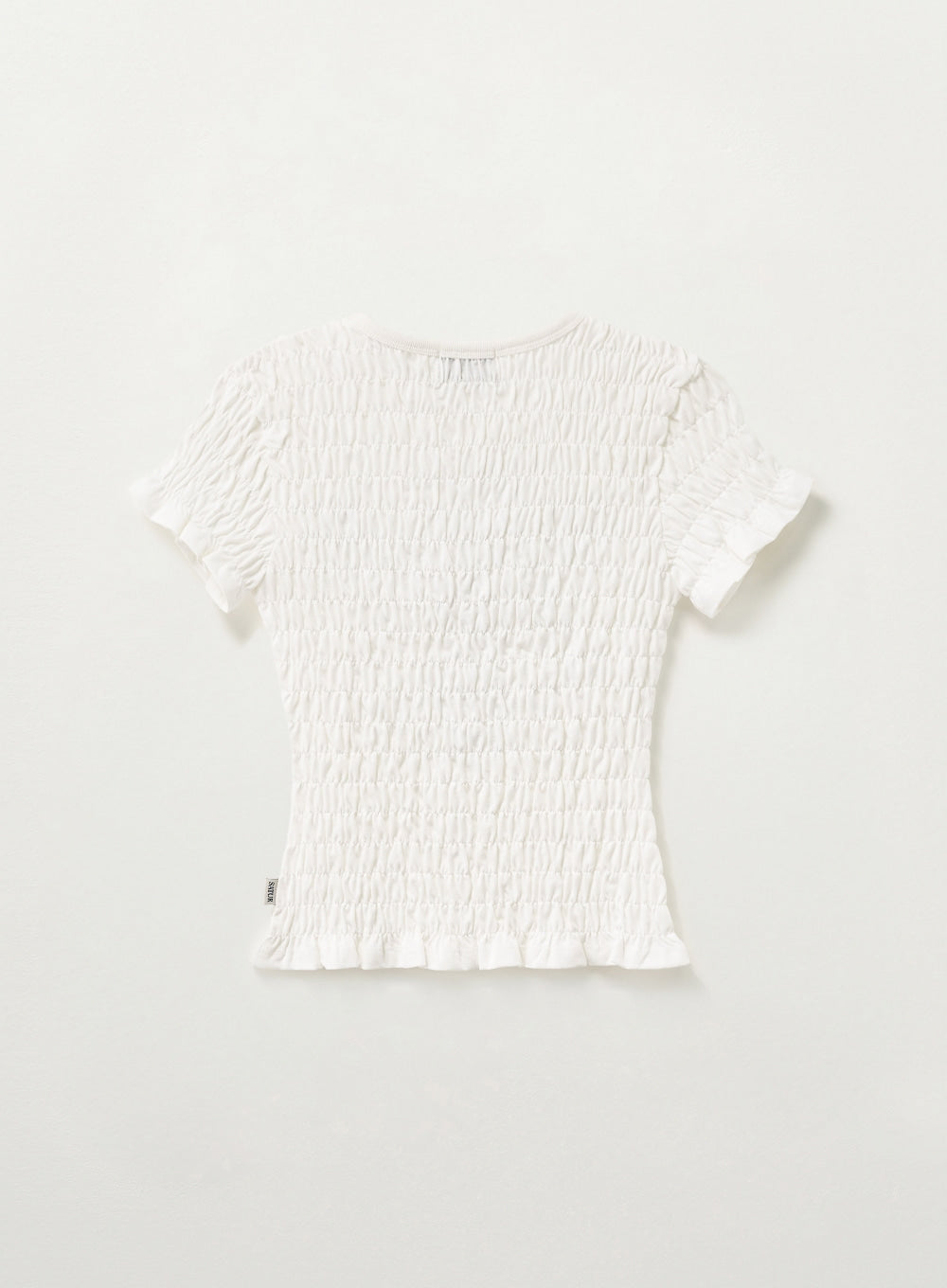 Satur (W) Citron Smocked T-shirt - White