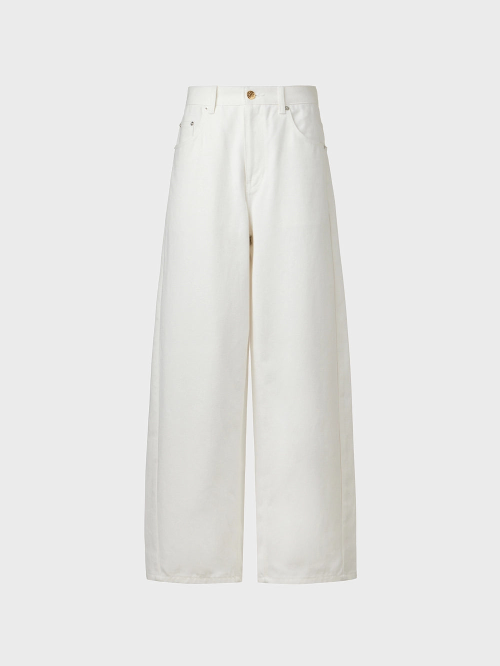 EENK Curved Fit Denim Pants - White