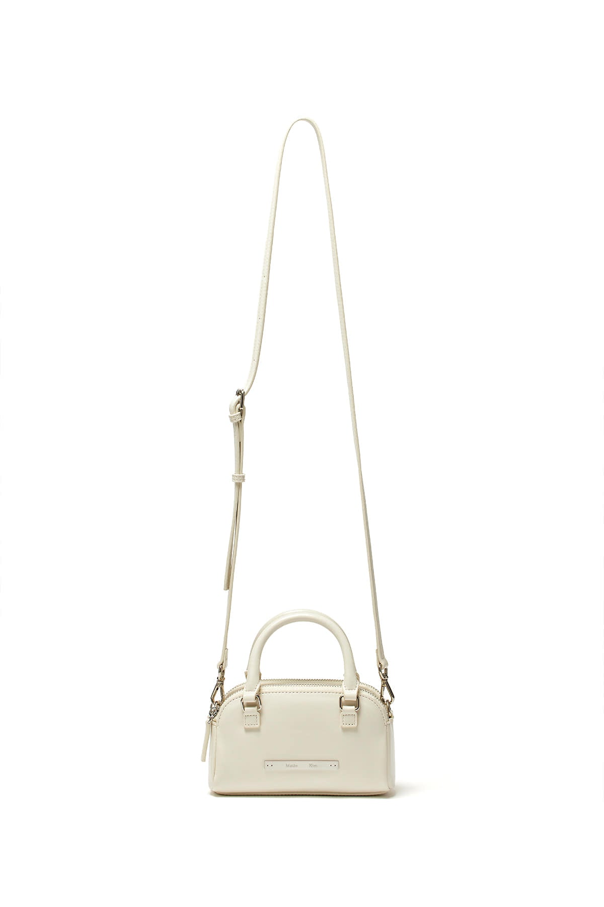 [matinkim] DOUBLE ZIPPER MINI CROSS BAG IN WHITE