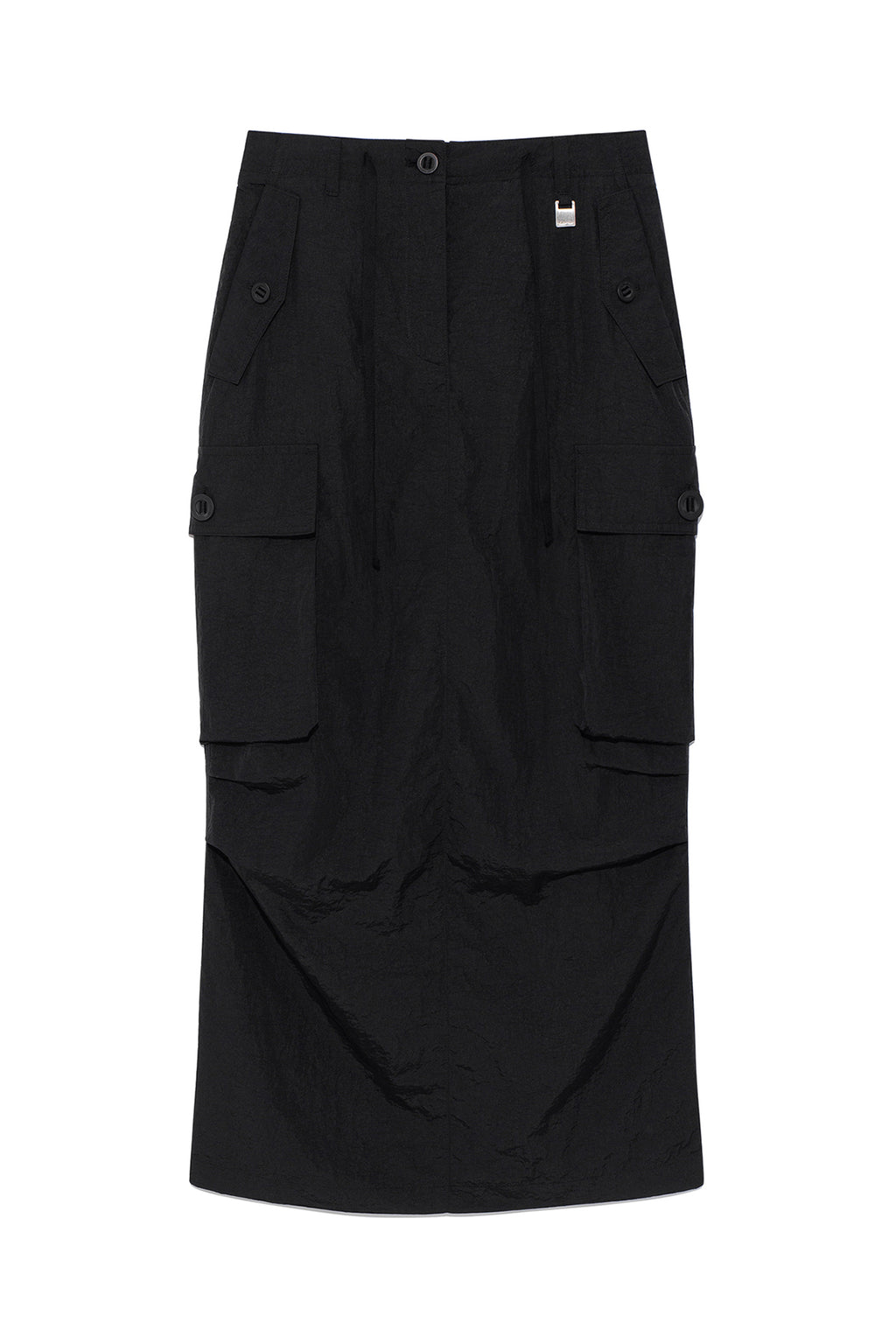 Matinkim String Nylon Cargo Skirt IN Black