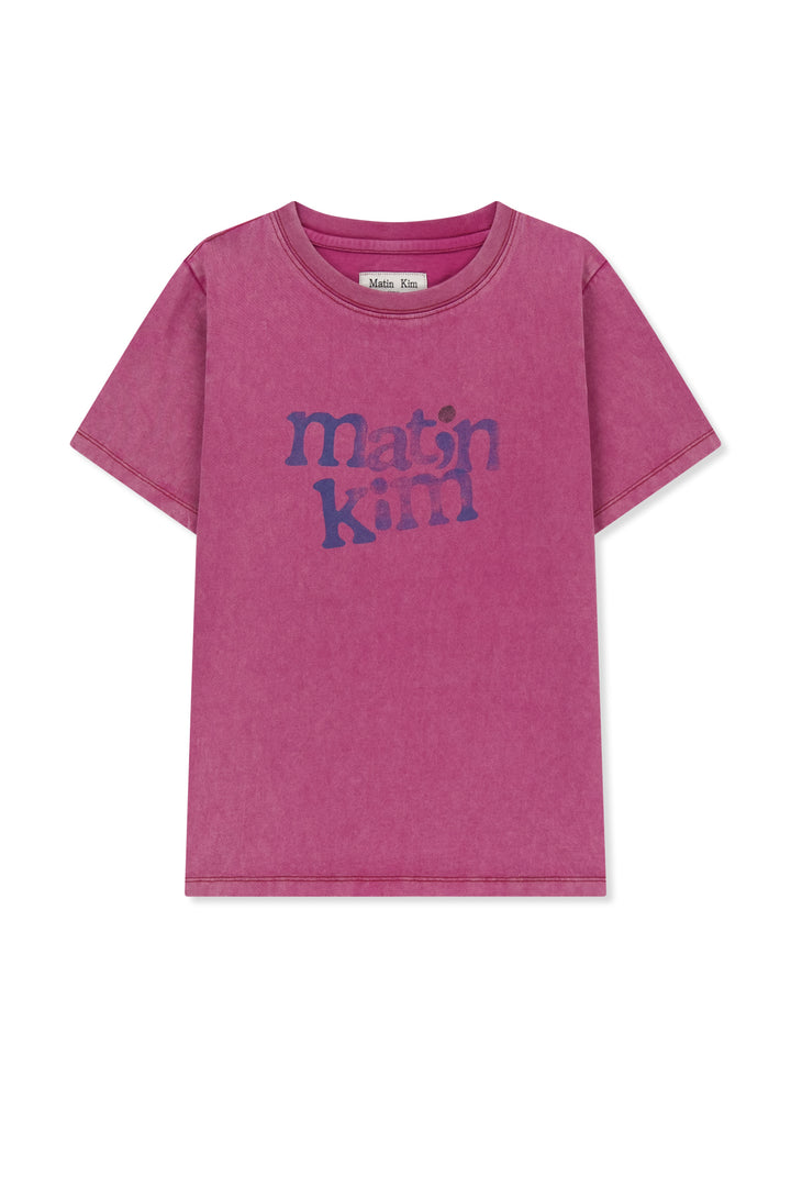 Matinkim Round Logo Graffiti Slim Top IN Pink