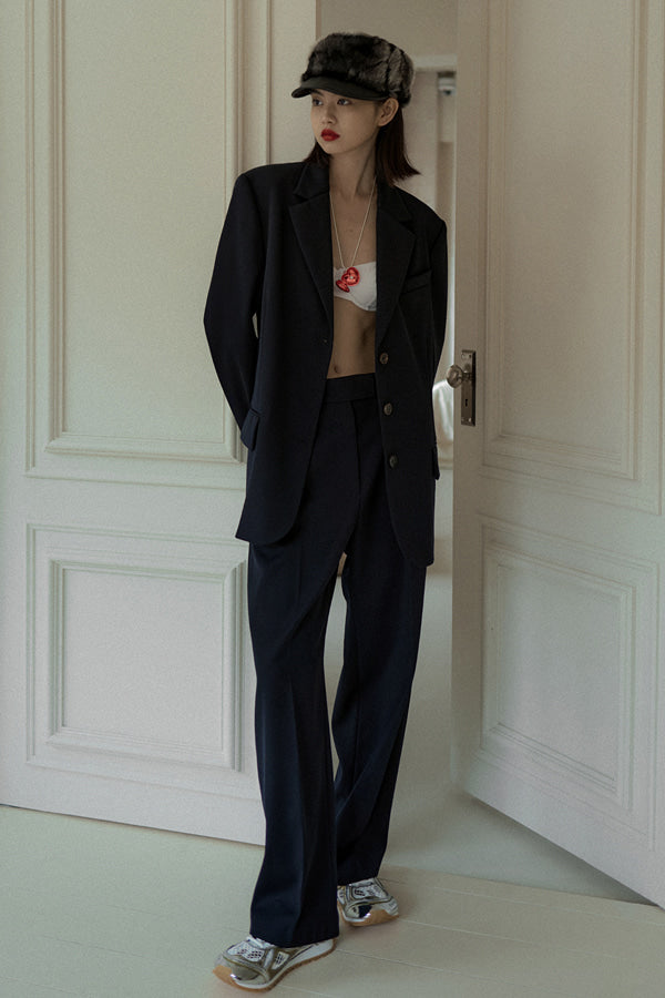 Overdueflair Wool Wide Pants Navy