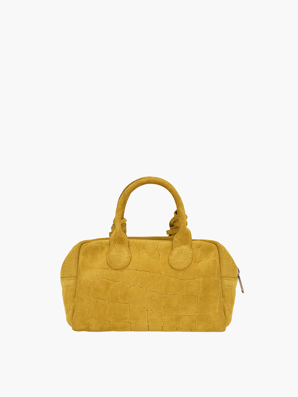 Margesherwood Soft Bowling mustard croc-effect suede