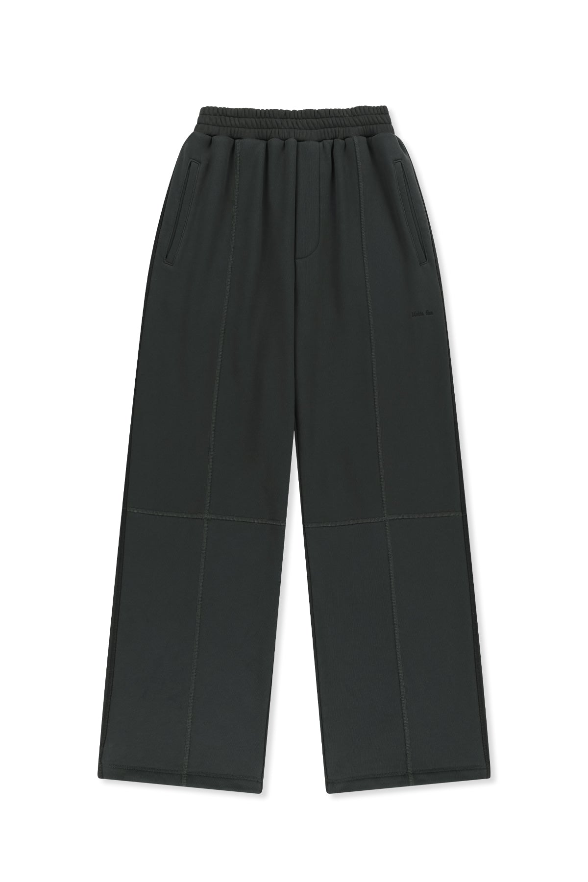 Matinkim Colorblock Cut Seam Sweatpants IN Black