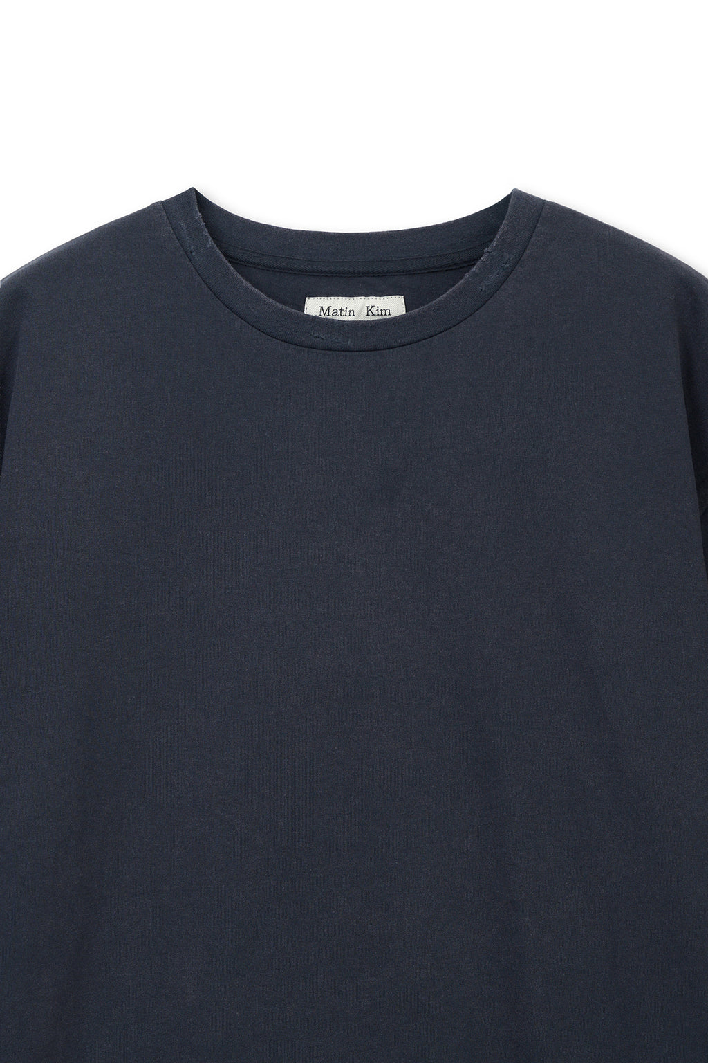 Matinkim Raw Cut Graffiti Logo Top IN Navy
