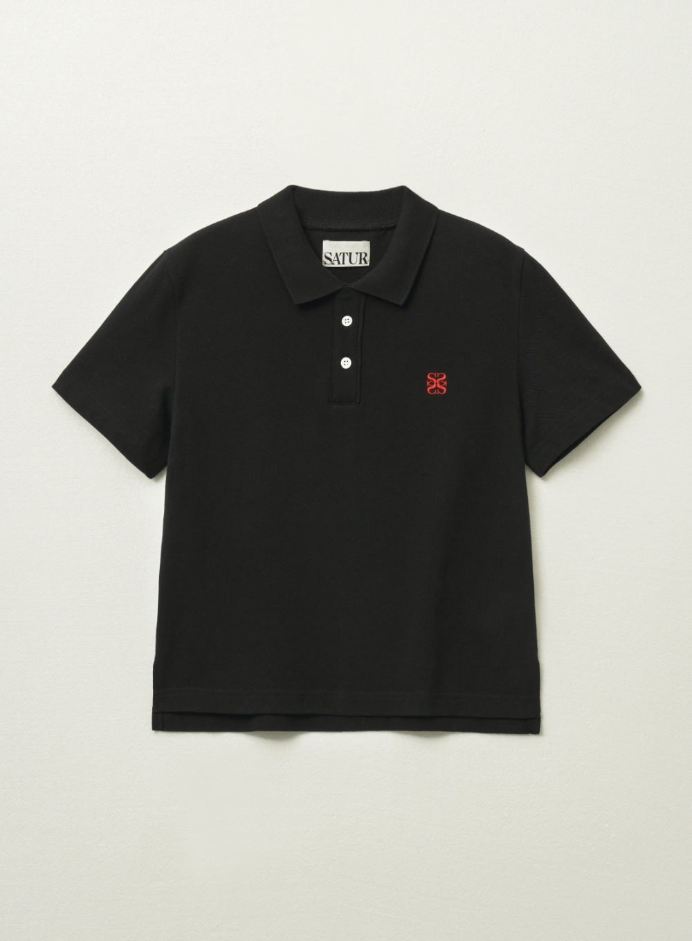 [satur] (W) Basic Pique Polo T-Shirt - Black