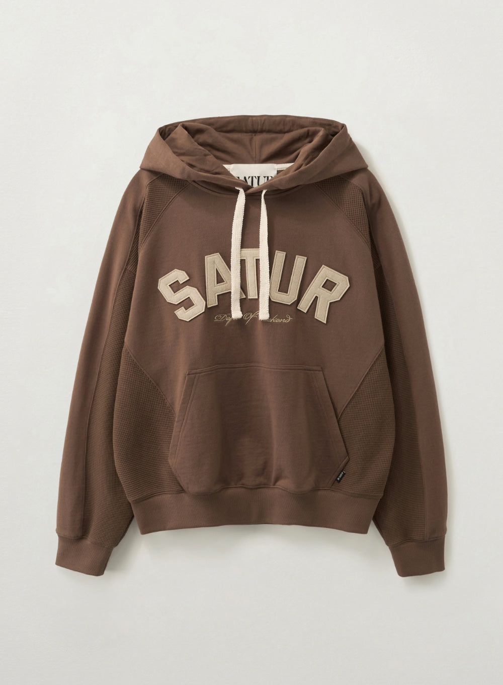 Satur Lugo Panel Hoodie - Brown