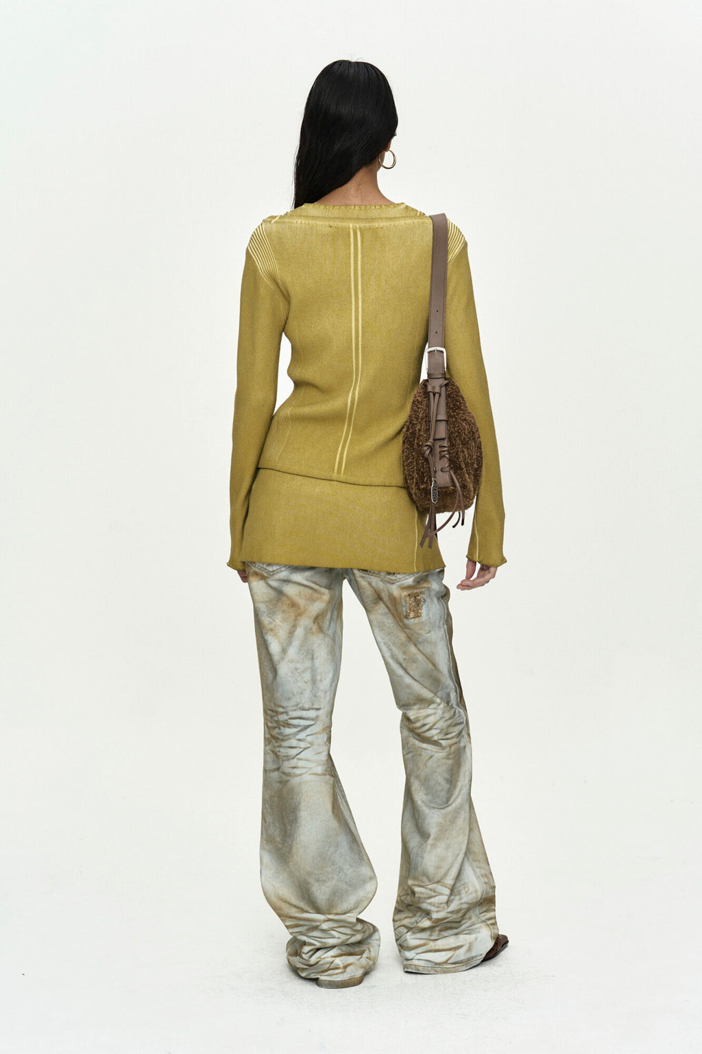 Andersson Bell Vintage-Dye Layered Knit Cardigan